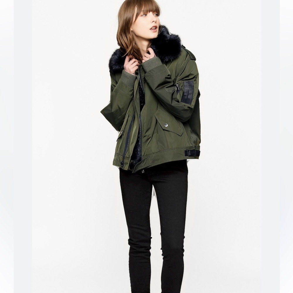 ZADIG & VOLTAIRE KASSY FAUX-FUR BOMBER JACKET